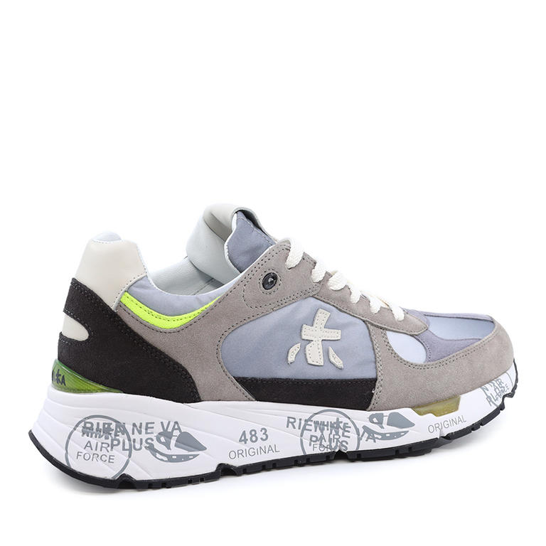 Premiata men Mase sneakers in gray suede leather and fabric 1695BP6158GR