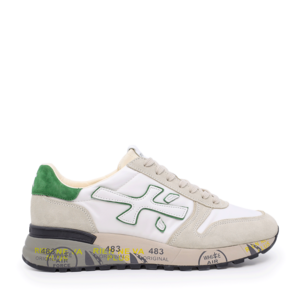 Premiata men Mick sneakers in white genuine leather and fabric 1695BP6167A