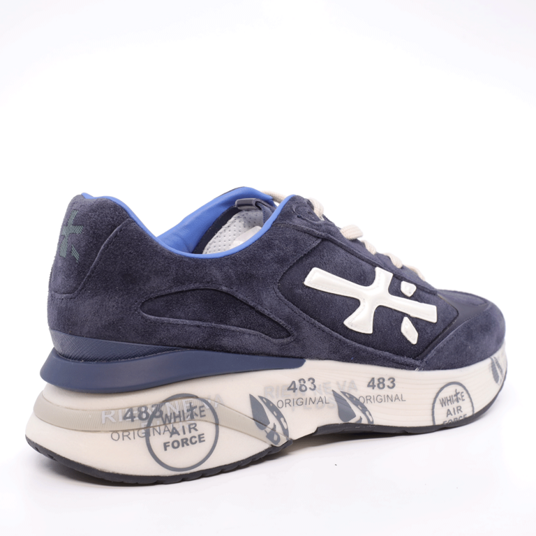 Men's sneakers Premiata Moerun navy blue in suede leather 1696BP6449BL