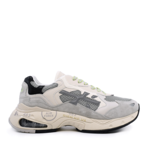 Men's Premiata Sharky gray suede and textile sneakers 1697BP361GR