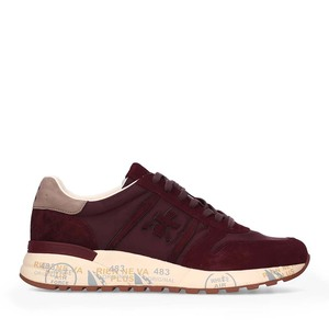 Sneakers bărbați Premiata Lander bordo din piele și textil 1692BP8411BO