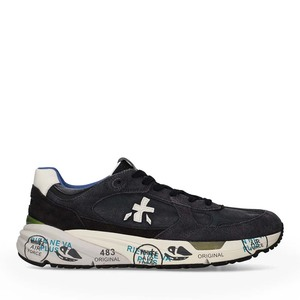 Sneakers bărbați Premiata Mase gri închis din piele întoarsă și textil 1691BP8014GR