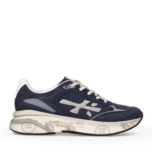Sneakers bărbați Premiata Moe Run bleumarin din piele întoarsă și textil 1691BP7306BL