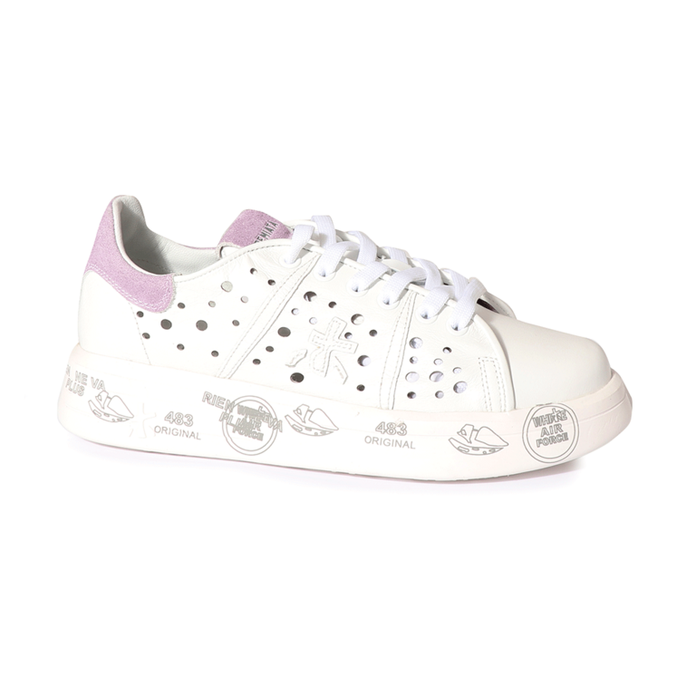 Premiata Belle women's sneakers in white perforated leather 1691DPF5225A