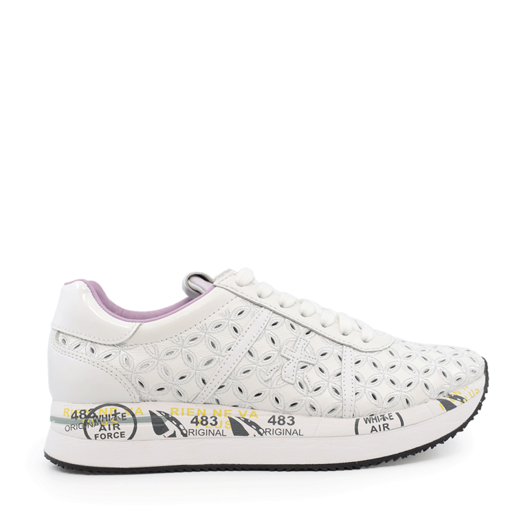 Premiata women Conny sneakers in white perforated leather 1695DPF6242A