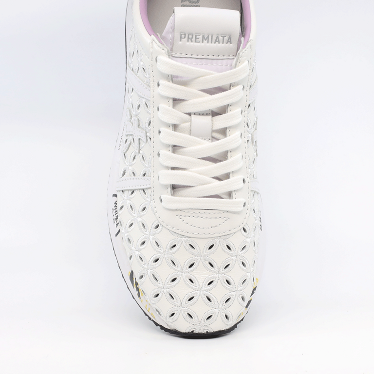 Premiata women Conny sneakers in white perforated leather 1695DPF6242A