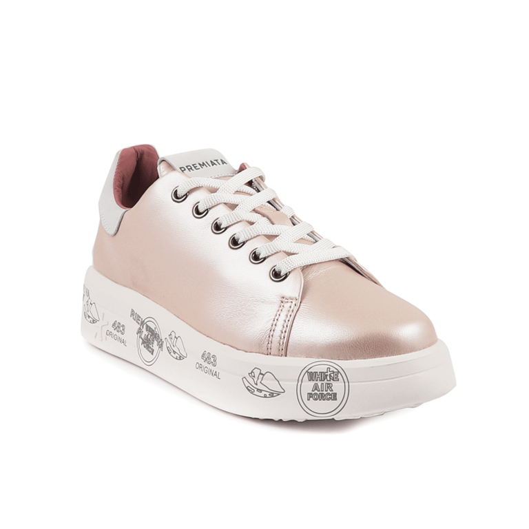 Premiata Belle women's sneakers in pink leather 1691DP4536RO