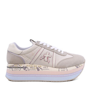 Baskets femme Premiata Beth nude en daim et textile 169DP6234NU