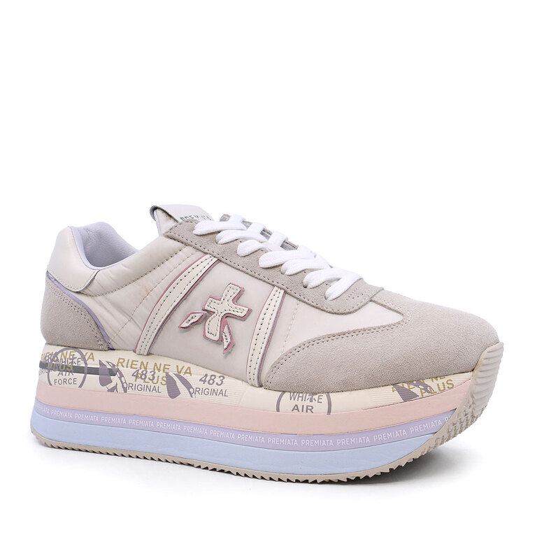 Women's sneakers Premiata Beth nude in suede and textile 169DP6234NU