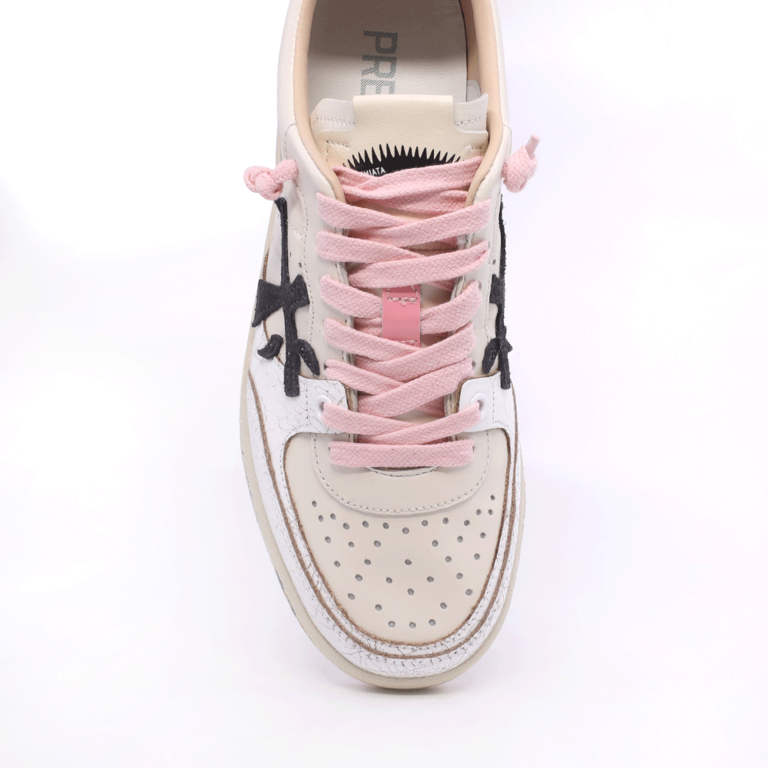 Women's sneakers Premiata BSKT CLAY-D beige genuine leather with vintage appearance 1697DP6783ARO