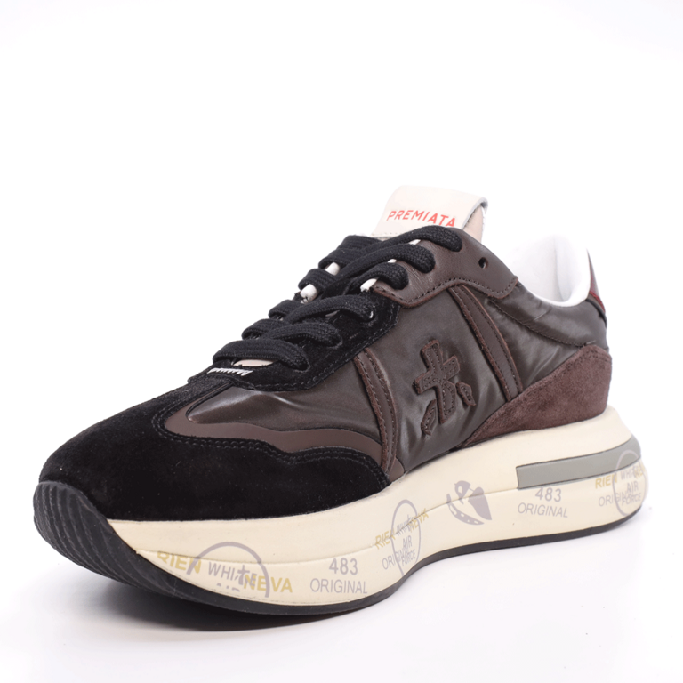 Women's sneakers Premiata Cassie brown in suede leather and textile 1696DP6472M