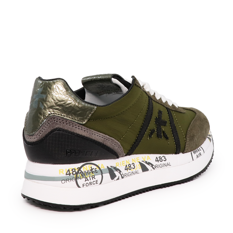 Premiata women Conny sneakers in green leather 1694DP5948V