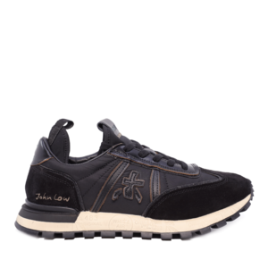 Women's sneakers Premiata John Low D black in suede leather and textile 1696DP6524N