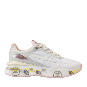 Sneakers femei Premiata Moe Run-D albi din piele și textil 1695DP6338A