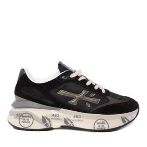 Women's sneakers Premiata Moe RunD black in suede leather and textile 1696DP6443N