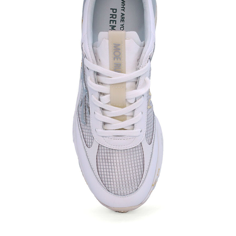 Sneakers femei Premiata Moerun-D albi din piele și textil 1697DP6809A