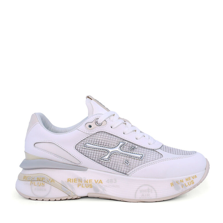 Premiata Moerun-D white leather and textile sneakers for women 1697DP6809A