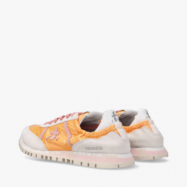 Sneakers femei Premiata Sean-D portocalii din piele întoarsă și textil 1695DP6247PO
