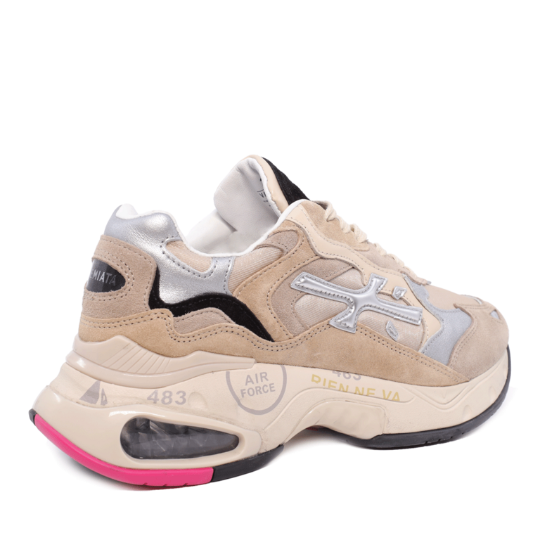 Women's sneakers Premiata Sharkyd taupe in suede leather and textile 1696DP3140TA