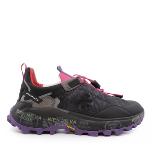 Premiata women Cross-D sneakers in black leather 1694DP2580N