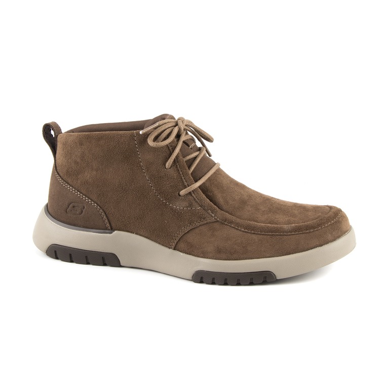 Skechers men's boots in brown suede leather 1960BG04225VM