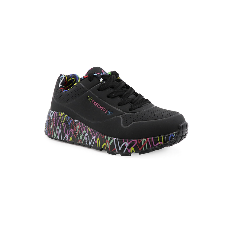 Pantofi sport copii Skechers negri cu talpă colorată 1963CJP31497N 