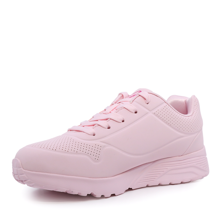 Pantofi sport fete Skechers roz din sintetic cu print 1965DS314065RO