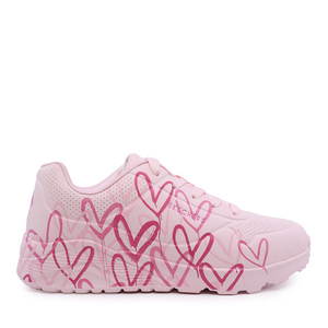 Pantofi sport femei Skechers roz din sintetic cu print 1965DS314065RO