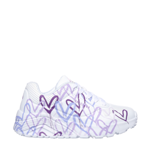 Women's Skechers Uno Lite Spread the Love white synthetic sneakers with print 1967DP314064A