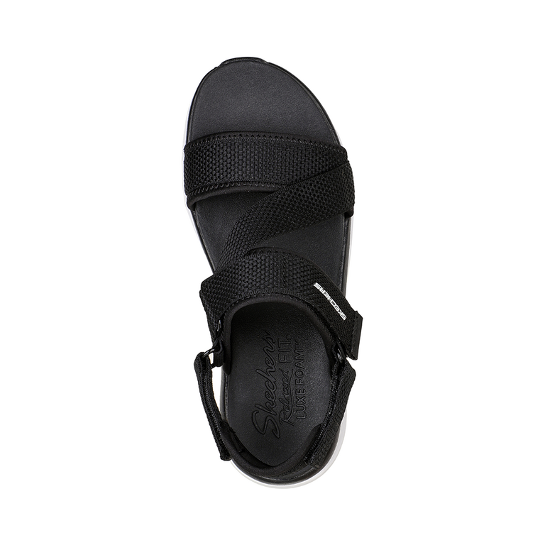 Skechers women sandals in black renylon fabric 1963DS11930N