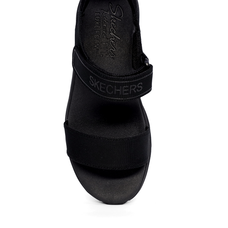 Women's Skechers New Block black textile sandals 1967DS119226N