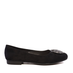 Balerini cu accesoriu deco femei Solo Donna negri  1169DB4100N