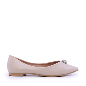Women's ballet flats with deco detail Solo Donna beige 1169DB2110BE