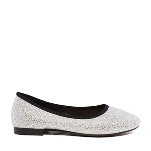 Solo Donna women's silver rhinestone ballerinas 1169DB2720AG