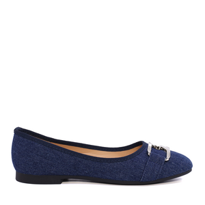 Ballerines femme Solo Donna en textile bleu marine 2547DB8269JBL