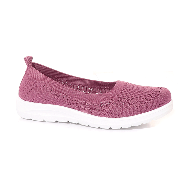 Solo Donna Women's knitted mauve ballerinas 2541DB20070MO