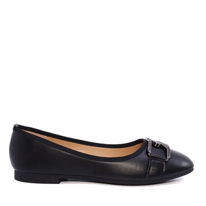 Women's Solo Donna black synthetic ballet flats 2547DB8269N