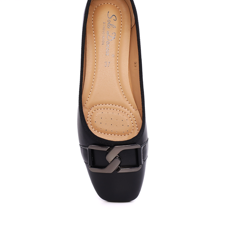 Women's Solo Donna black synthetic ballet flats 2547DB8269N