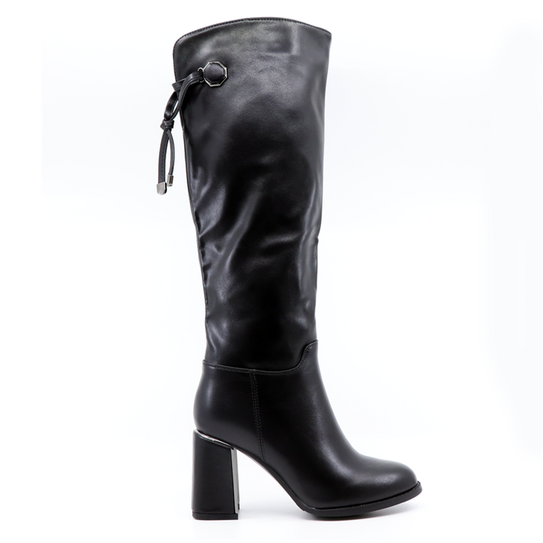 Solo Donna women boots in black faux leather 1162DC0351N