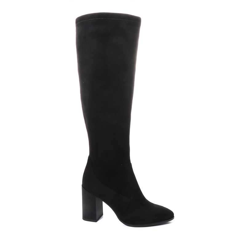 Solo Donna women boots in black faux suede leather 1162DC3134VN
