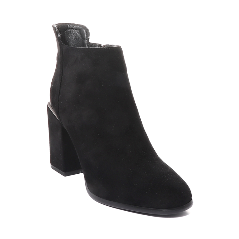 Solo Donna women ankle boots in black faux suede leather 1162DG0635VN