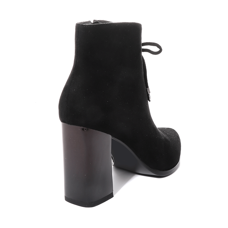 Solo Donna women ankle boots in black faux suede leather 1162DG3151VN