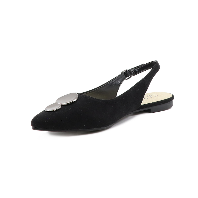 Solo Donna women open toe shoes in black faux leather 2853DD2002VN