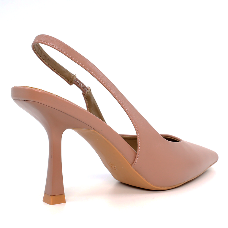 Pantofi decupați femei Solo Donna roz cu toc 2855DD0555RO