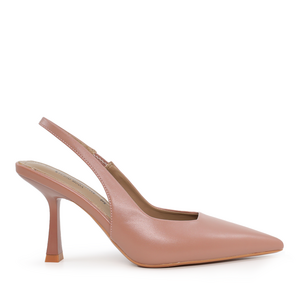 Pantofi decupați femei Solo Donna roz cu toc 2855DD0555RO