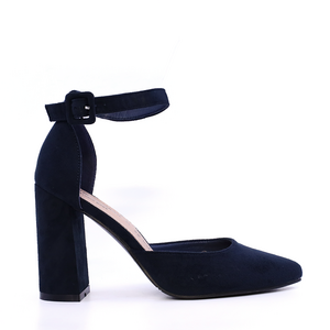 Pantofi decupați cu toc gros femei Solo Donna bleumarin 1161DD8100VBL