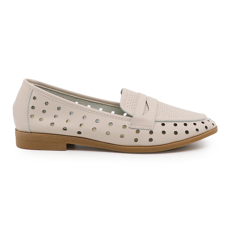 Solo Donna women ballerinas in perforated beige faux leather 1163DPF1100BE