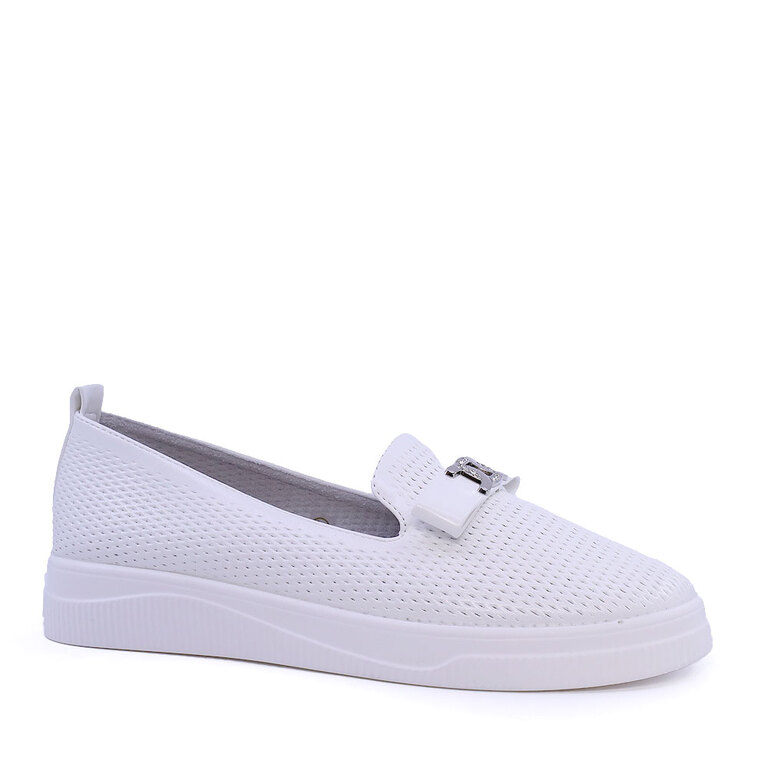 Women's Solo Donna White Perforated Shoes 1167DP1310A