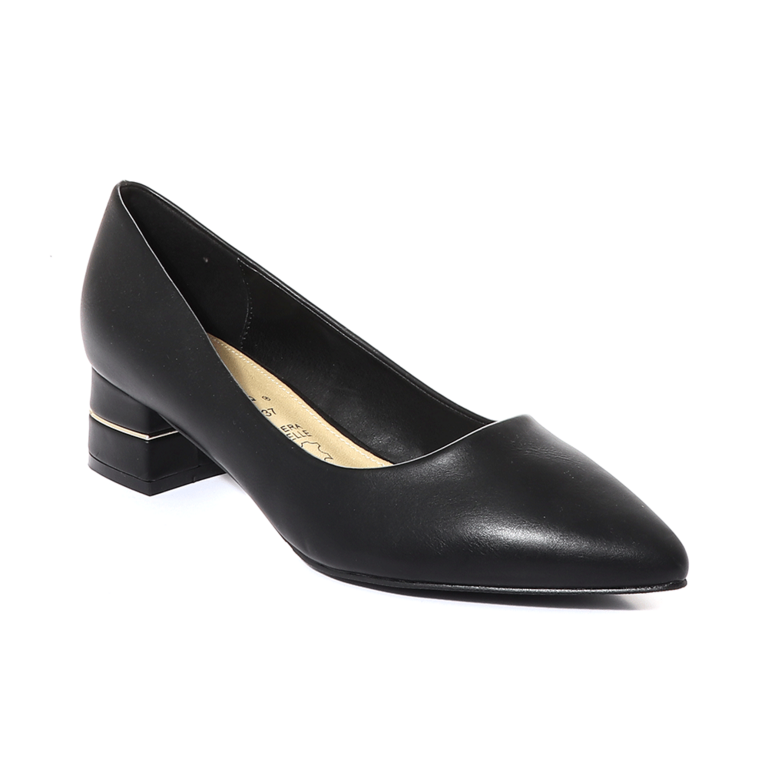 Solo Donna women pumps in black faux leather 1162DP1141N