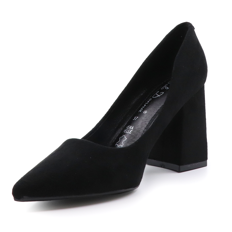 Solo Donna mid heel pumps in black suede faux leather 2854DP6131VN